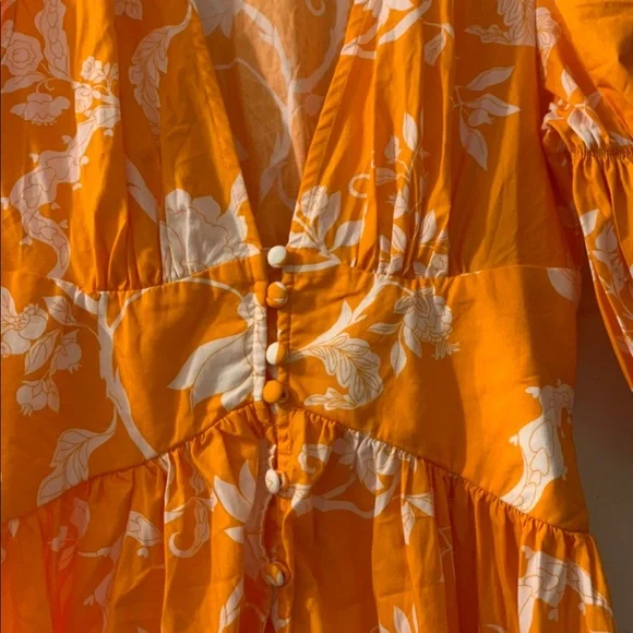 SHEIN Gathered Sleeve Button Front Floral Dress - Picture 9 of 11